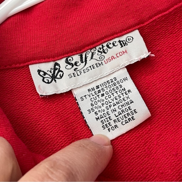 Vintage Mexico Jacket self esteem womens Red (large) blokecore y2k sporty retro - Picture 2 of 6